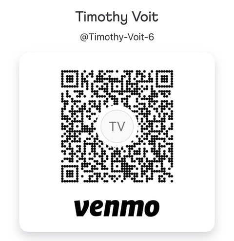 QR code for Timothy Voits Venmo payment account (@Timothy-Voit-6)
